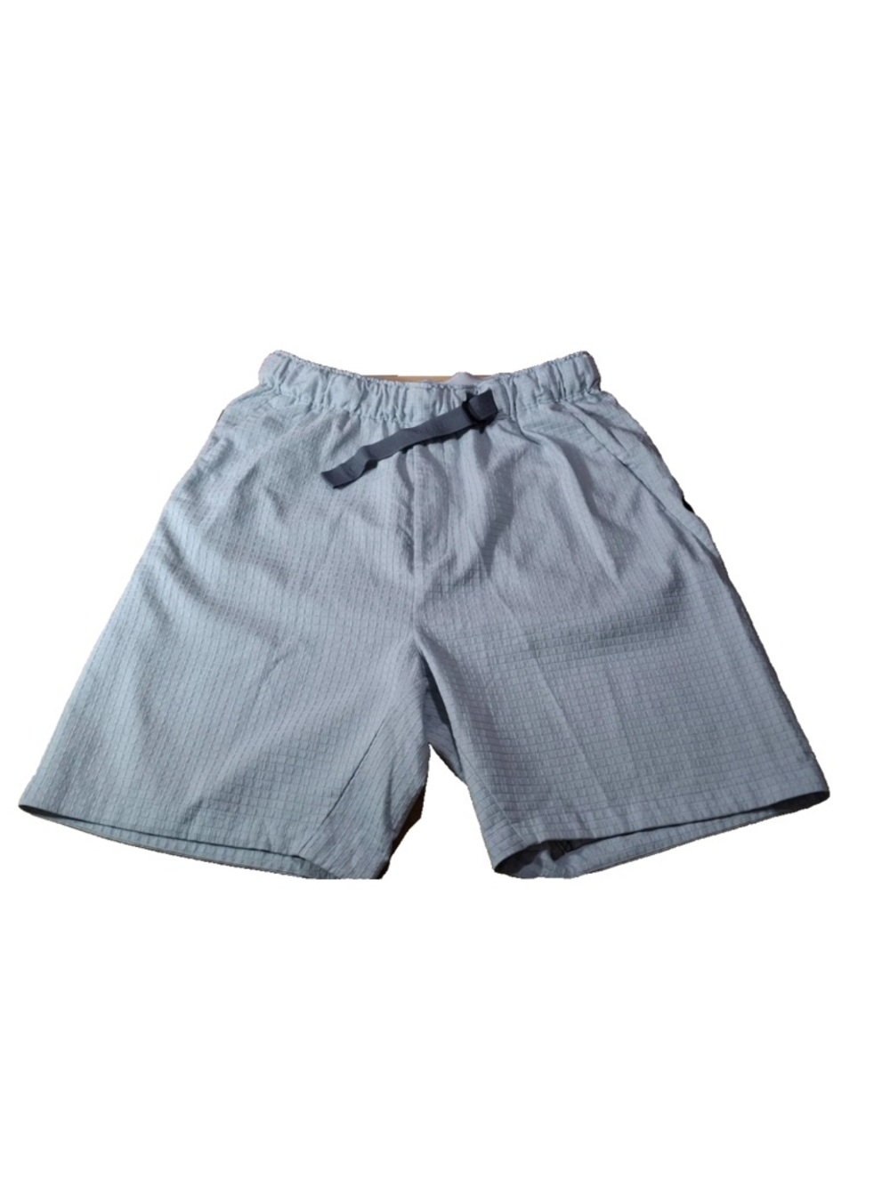 Nike Tech Pack Woven Grid Check Shorts Pull On Waist w/ Belt & Pockets Mens M